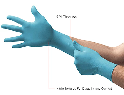 Ansell TouchNTuff® 92-675 Industrial Disposable Gloves, Powder Free, Blue, Large, 100 Gloves/Box - Image 4