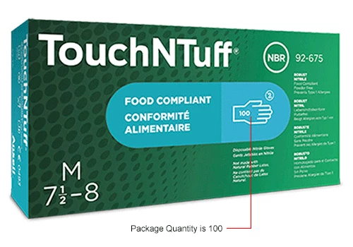 Ansell TouchNTuff® 92-675 Industrial Disposable Gloves, Powder Free, Blue, Large, 100 Gloves/Box - Image 5