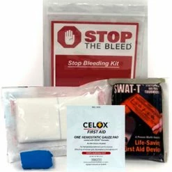 Celox BioLogistex CSBKSWT4004 Compact Stop Bleeding Kit, 4"X4" Hemostatic Gauze, Tourniquet