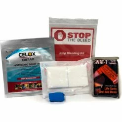 Celox BioLogistex CSBKSWT8005 Compact Stop Bleeding Kit, 8"X8" Hemostatic Gauze, Tourniquet