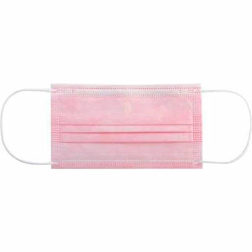 Global Industrial Disposable Medical Face Masks, 3-Ply With Earloops, Individually Wrapped, Pink, 50/Box - Image 6