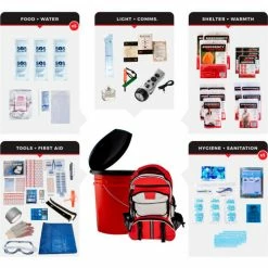 Guardian Survival Gear, Bucket Survival Kit, 5 People