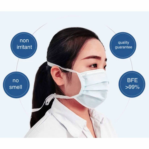 Global Industrial Disposable Medical Face Masks, 3-Ply with Ties, Individually Wrapped, Blue, 50/Box - Image 7