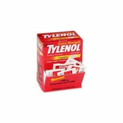 McNeil Industries Tylenol Extra Strength Caplet, Minor Aches, Pains, 50/BX