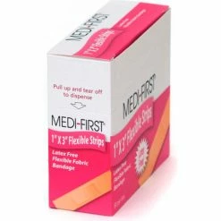 Medi-First Latex-Free Woven Bandage Strip, 1"x 3", 50/Box, 62250