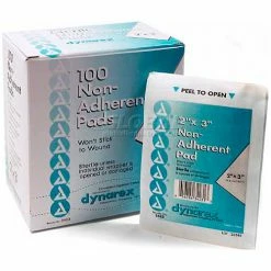 Dynarex Non-Adherent Sterile Pads, 2" x 3" Pad, 100/Box
