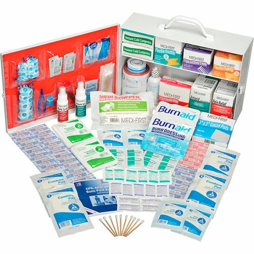 Global Industrial First Aid Kit, 50-75 Person, ANSI Compliant, 2 Shelf Steel Cabinet - Image 4