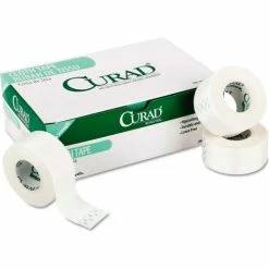 Curad® First Aid Silk Cloth Tape, 2" x 10 yds, White, 6/Pack