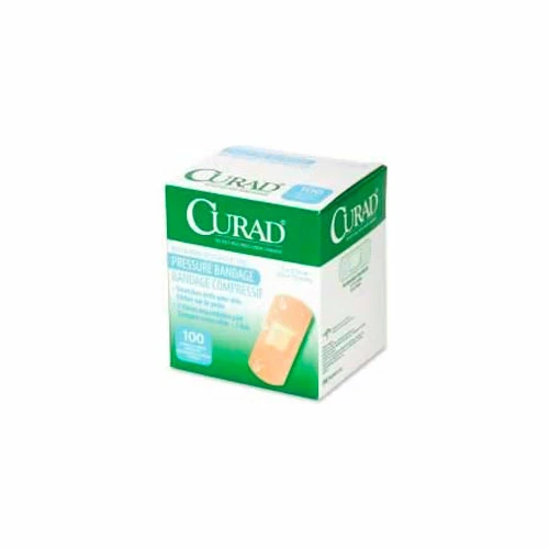 Medline Pressure Adhesive Bandage, Waterproof, 2.75"L x 1"W, 100BX, WH/Green