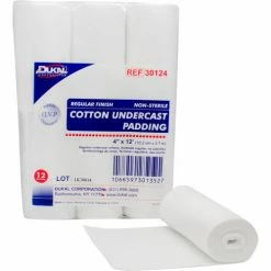 Dukal Cotton Undercast Padding, Regular Finish, 4" x 4 Yards, 12 Roll/Bag, 6 Bag/Case