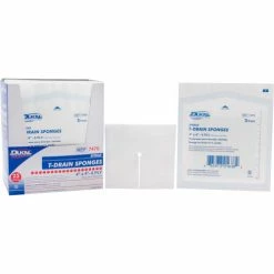 Dukal Gauze Sponge, 4" x 4", Sterile, 6-Ply, Trach Drain, 2/PK, 25 PK/Box, 12 Box/Case