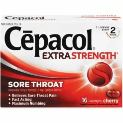 Cepacol® Exta Strength Sore Throat Lozenge, Cherry, 16/Box, 24 Boxes/Carton