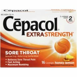 Cepacol® Extra Strength Sore Throat Lozenges, Honey Lemon, 16 Lozenges/Box, 24 Box/Carton