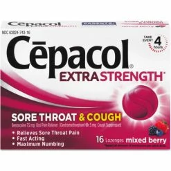 Cepacol® Sore Throat and Cough Lozenges, Mixed Berry, 16/Pack, 24 Packs/Carton