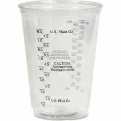 Dart® Plastic Medical & Dental Cups, Graduated, 10 oz, Clear, 50/Bag, 20 Bags/Carton