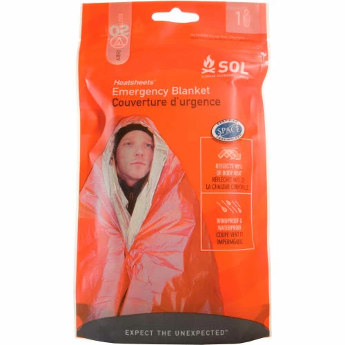 Genuine First Aid Survive Outdoors Longer® Emergency Blanket, 56" x 84" - Pkg Qty 12