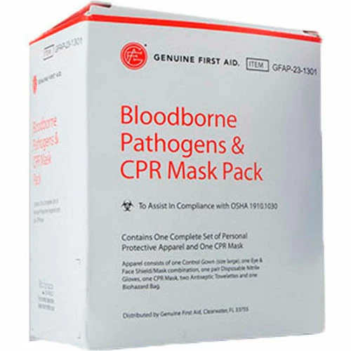 Genuine First Aid Bloodborne Pathogens & CPR Mask Pack
