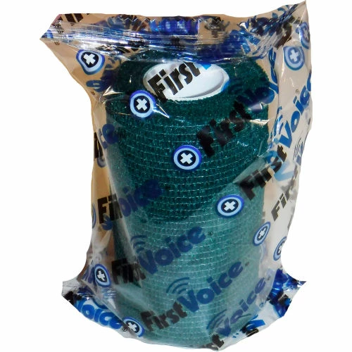 First Voice™ 4" x 5 Yards Self Adhesive Bandage, Non-Latex , Kelly Green, Pack of 4