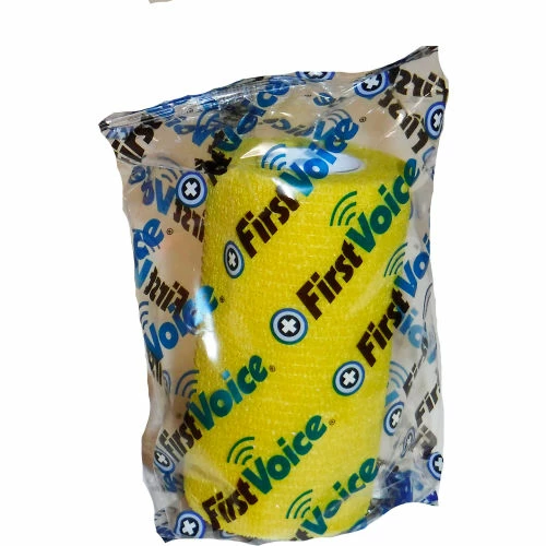 First Voice™ 4" x 5 Yards Self Adhesive Bandage, Non-Latex , Yellow, Pack of 4