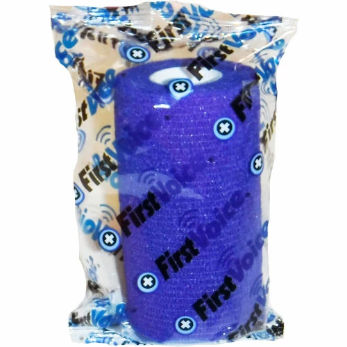 First Voice™ 4" x 5 Yards Self Adhesive Bandage, Non-Latex , Dark Blue