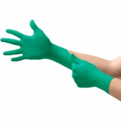 Ansell TouchNTuff® 92-500 Industrial Grade Nitrile Disposable Gloves, Powdered, Grn, 7-1/2-8, 100/Box