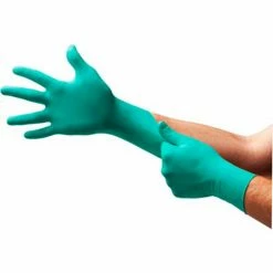 Ansell TouchNTuff® 92-600 Industrial Grade Nitrile Disposable Gloves, Powder-Free, Green, L, 100/Box