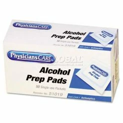 PhysiciansCare 51019 First Aid Alcohol Pads, Box of 50