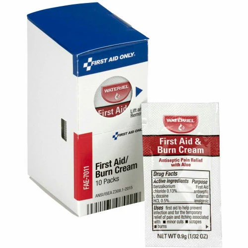 First Aid Only FAE-7011 Burn Cream, 10 Packets/Box