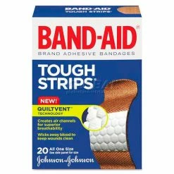 BAND-AID 4408 Flexible Fabric Adhesive Tough Strip Bandages, 1 x 3-1/4, 20/Box