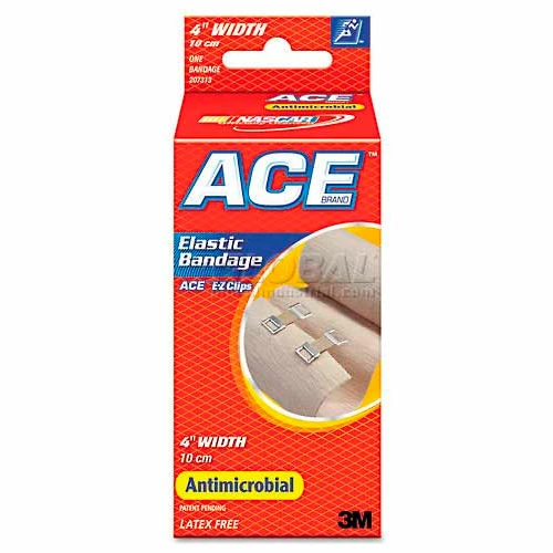 ACE 207313 Elastic Bandage with E-Z Clips, 4"