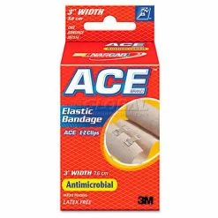 ACE 207314 Elastic Bandage with E-Z Clips, 3"