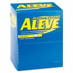 Aleve 82909533 Pain Reliever Tablets, 1 per Pack, 50 Packs/Box