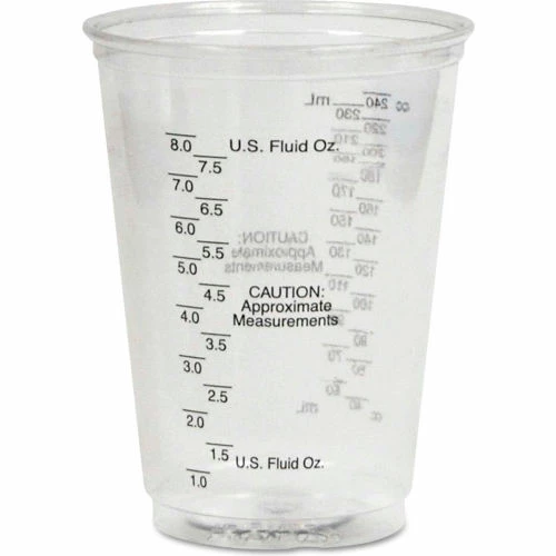 Dart® Plastic Medical & Dental Cups, Graduated, 10 oz, Clear, 50/Bag, 20 Bags/Carton - Image 2