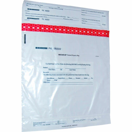 Greenwich Safety SECUR-ID, Patient Property Bag, 19" x 20", Large - Image 2
