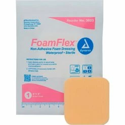 Dynarex FoamFlex™ Non Adhesive Waterproof Foam Dressing, 2"L x 2"W, 120 Pcs