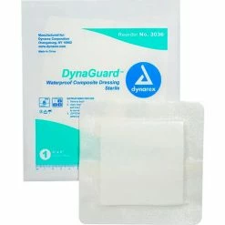 Dynarex DynaGuard™ Bordered Waterproof Dressing, 6"L x 6"W, 120 Pcs