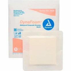 Dynarex DynaFoam™ Waterproof Bordered Foam Dressing, 6"L x 6"W, 120 Pcs