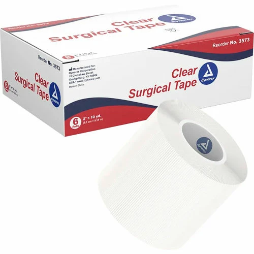 Dynarex Transparent Surgical Tape, 2"W x 10 yards, Pack of 72